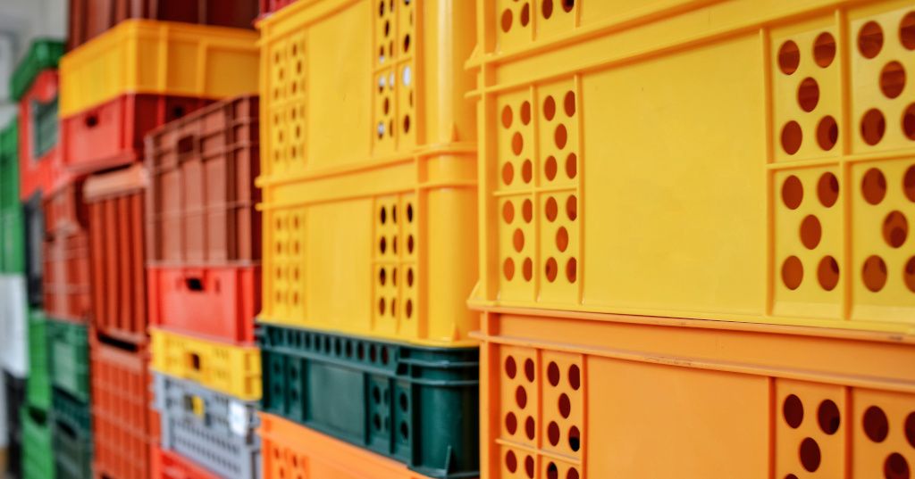 colourful plastic crates