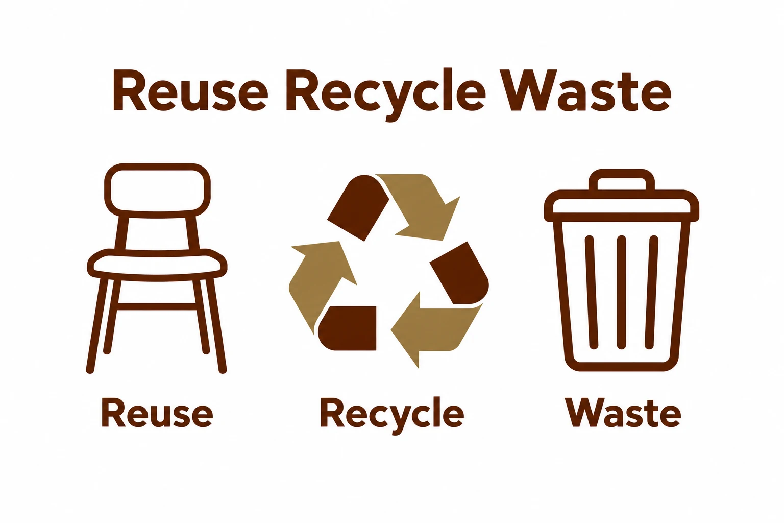 Graphic showing reuse recycle and waste routes for cleared items